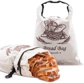 Bijenwas broodzakken 2-pack met rits, 40 x 30 cm natuurlijk katoen