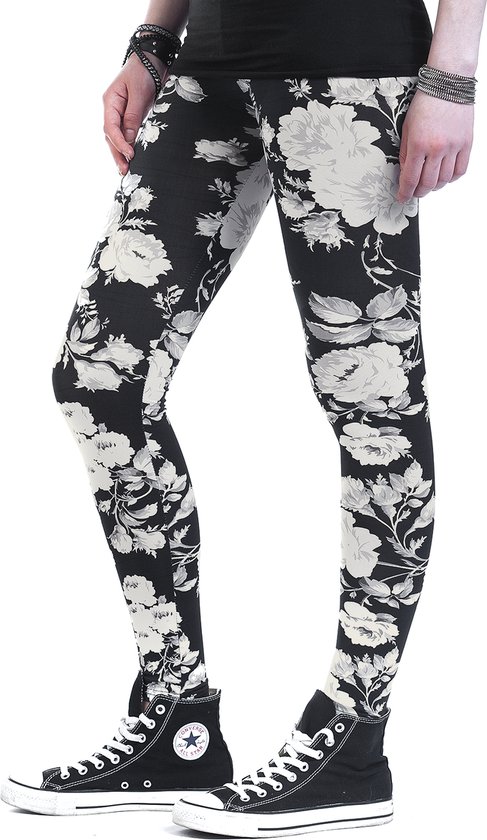 Legging Urban Classics -S- Flower Graphic Noir / Blanc