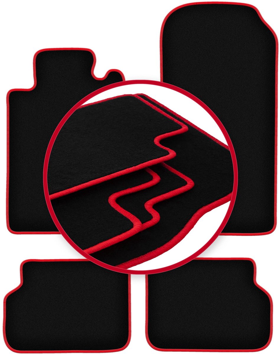 CARLUX-RED automatten voor: Mercedes CL W140 coupé (1991-1998)