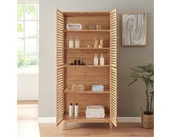 Badkamerkast Raurgela bamboe 180x80x40 cm naturel [en.casa]