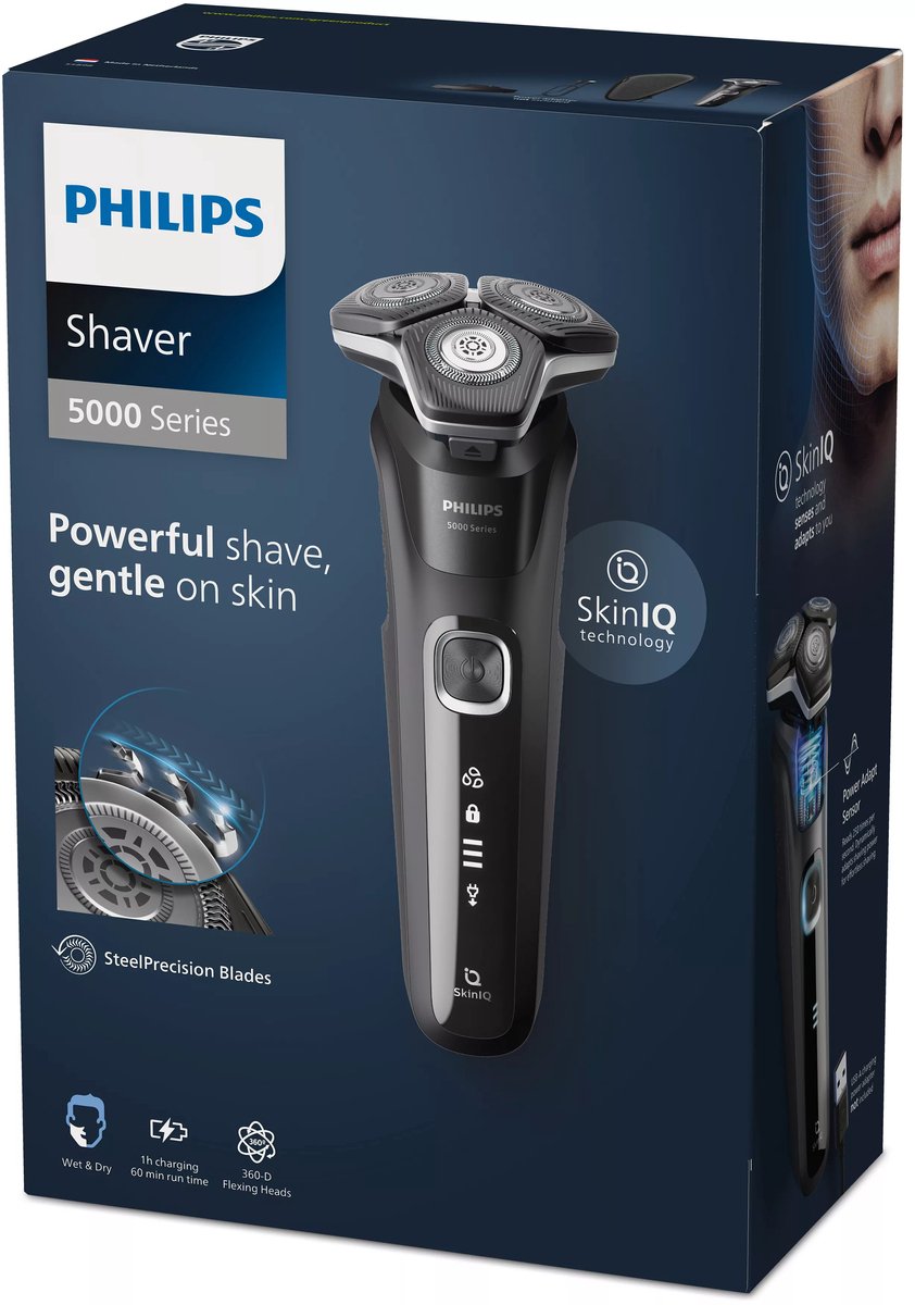 Philips Shaver Series 5000 Elektrisch scheerapparaat voor nat en droog scheren S5898/35