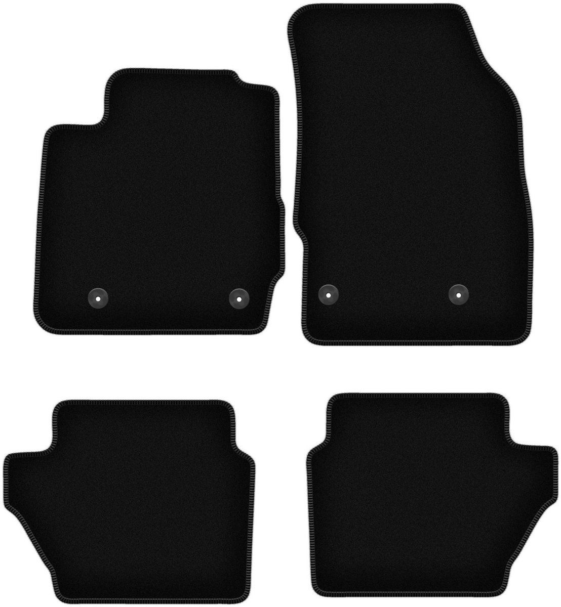 BASIC zwarte veloursmatten voor: Mazda 2 II hatchback (2007-2015)