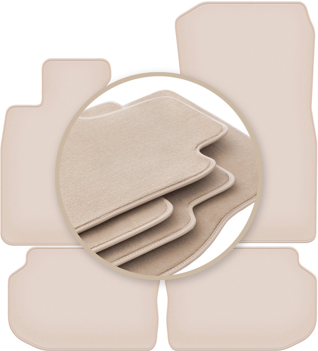 PREMIUM beige vloermatten voor: BMW 5 F10 xDrive sedan 2010-2013