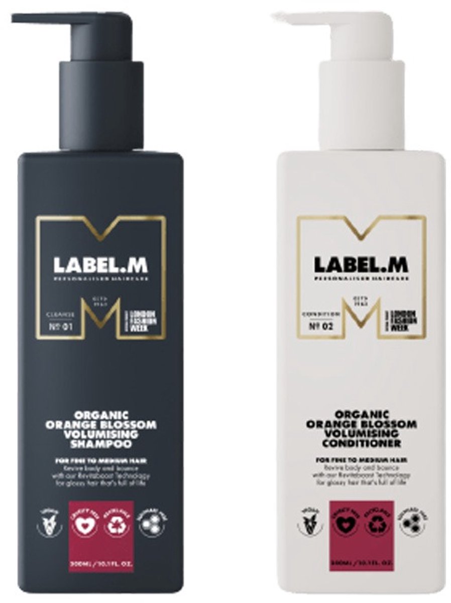 Label.m Organic Orange Blossom Volumising Shampoo 1000ml + Conditioner 1000ml