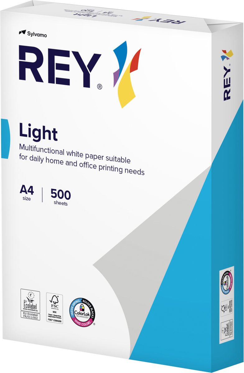 Rey Light printpapier ft A4, 75 g, pak van 500 vel 5 stuks