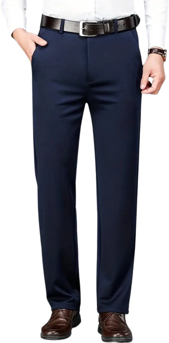 Bovista Pantalon Heren Chino Golfbroek Nette Broek Elastische Tailleband Volwassenen Donkerblauw