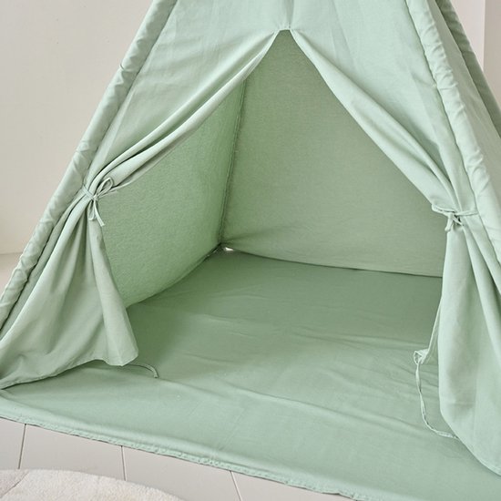 Speeltent Groen - Wigwam met dunne Vloerbodem - Tipi voor Kinderen 100 % Katoen - Creëer een Magische Speelplek van Cabino — afbeelding 5