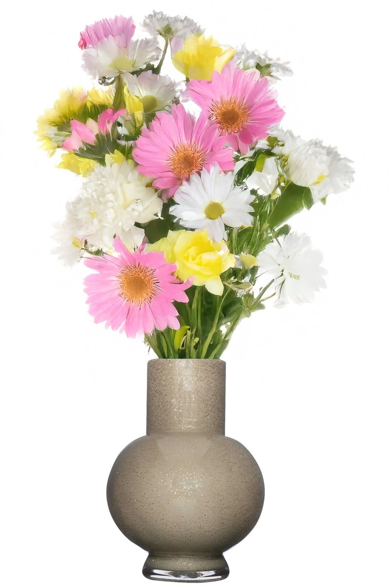 Hakbijl Glass Bloemenvaas Deborah - Goud - glas - D31 x H39 cm
