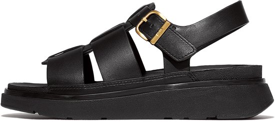 Sandales de pêcheur FitFlop Gen-FF en cuir NOIR - Taille 38