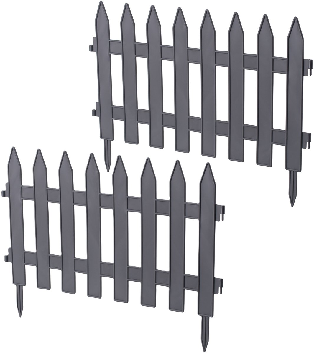 Formplast Tuinhekjes - 21x stuks - kunststof - 960 cm - antraciet - borderrand - tuinafscheiding