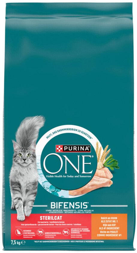PURINA® ONE® Sterilcat - Kattenbrokjes - Kip & Tarwe - 7.5 kg