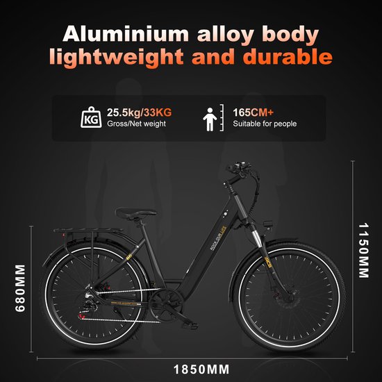 RCB G6 Elektrische Fiets - 27.5 Inch - 250W - 36V 13Ah -7 versnellingen- met App en NFC - Zwart van RCB — afbeelding 5