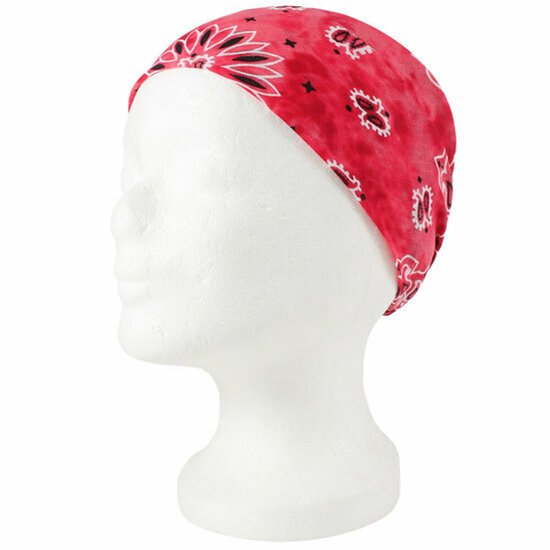 Bande de cheveux Bandana Mouchoir Tie Dye Paisley Print Red Batik Pattern Fabric