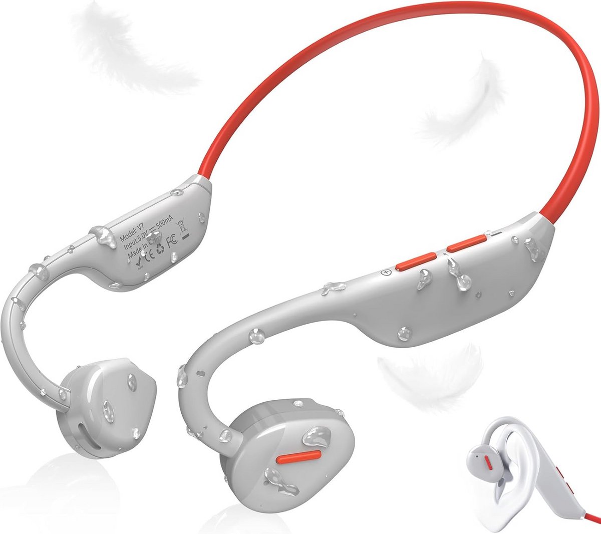 Open Ear Bluetooth Hoofdtelefoon 5.3 - Draadloze Ultralichte Oordopjes voor Sport en Activiteiten