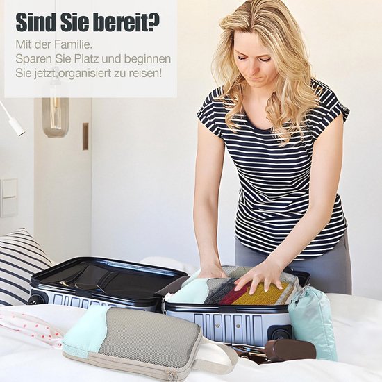 8-delige compressieverpakkingskubes, kofferorganizer, compressiepakzakken, voor rugzak, reisorganizer