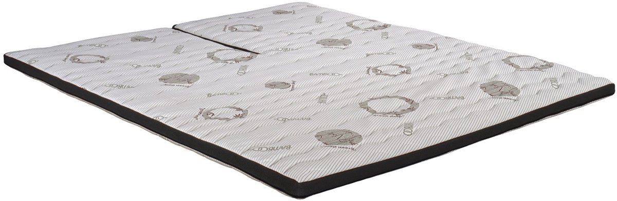 splittopdekmatras Traagschuim NASA Bamboo Intense luxe - 200x200 - 7 cm dik - Anti-Allergie - Afritsbare en wasbare hoes