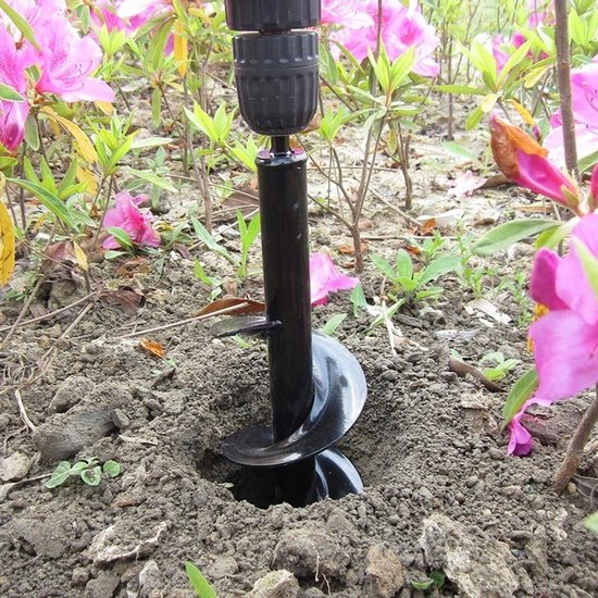 EUNEWR Tuinboor handmatige grondboor voor de tuin, spiraalboor met handvat, handschoenen