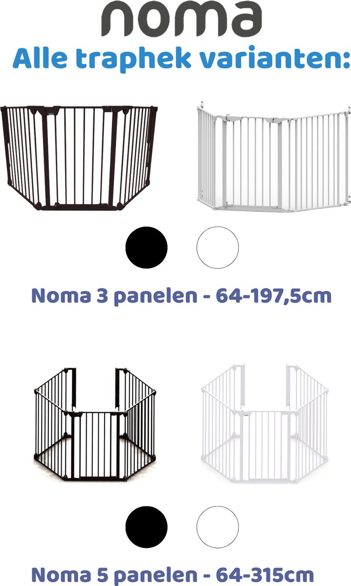 Noma Configure Gate Veiligheidshekje 3 Panelen Zwart | Room Divider | Traphekje | Hondenhekje | 64 t/m 197,5 cm – foto 8