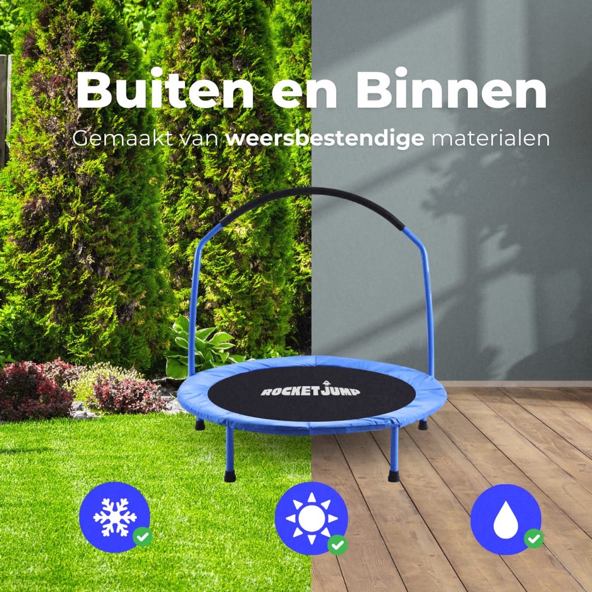 RocketJump MS91 Kinder Trampoline - Mini Trampoline 91 cm - Blauw — afbeelding 6
