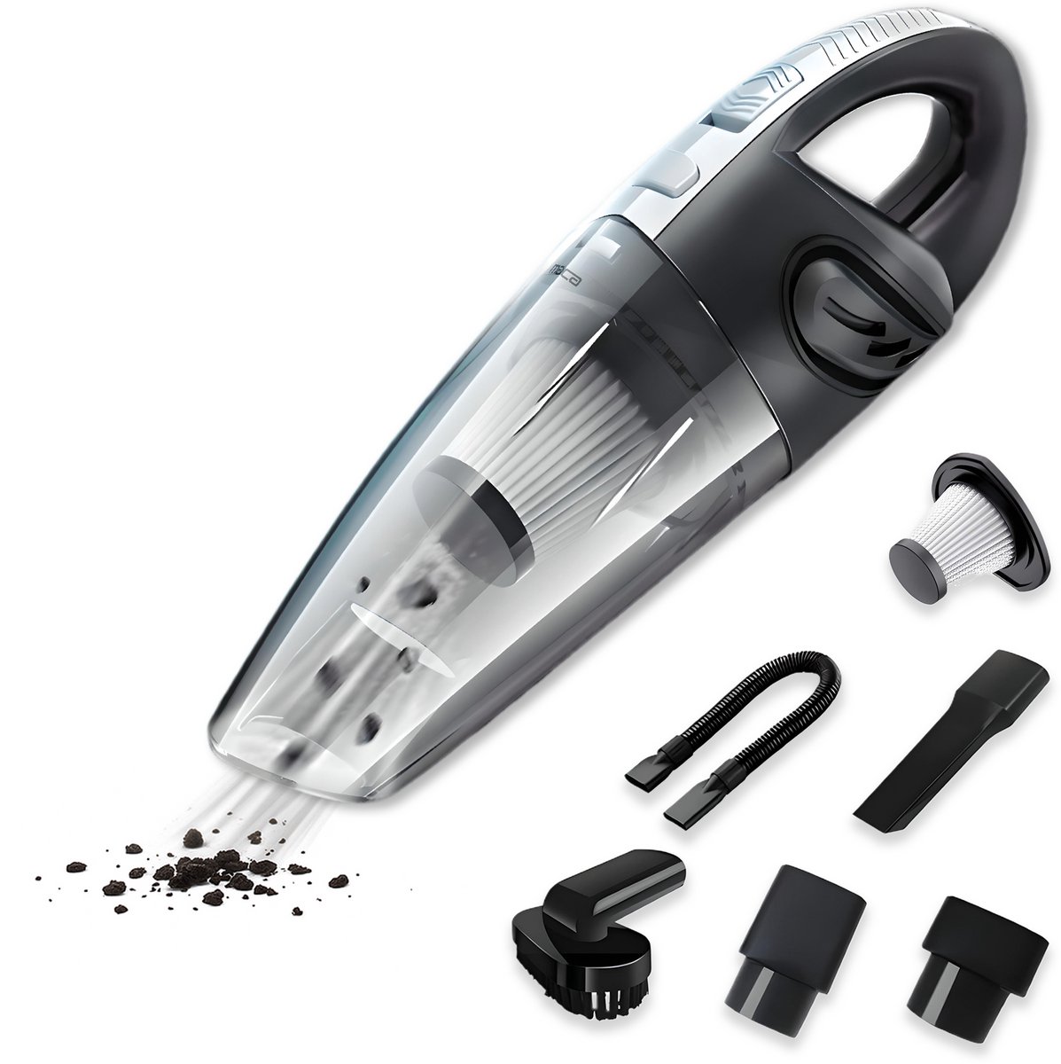 Afbeelding van Review: Maca Kruimeldief - Handstofzuiger - 5 opzetstukken -