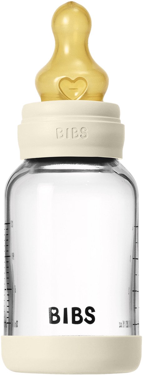 BIBS Fles - Slow Flow - 120 ml - Glas/Latex - Ivory van Merkloos — afbeelding 5