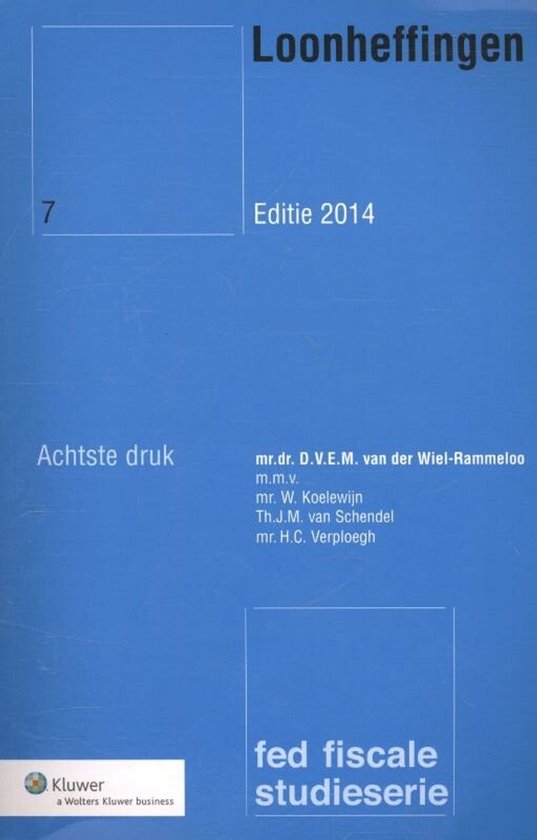 Fed fiscale studieserie 7 - Loonheffingen - cover