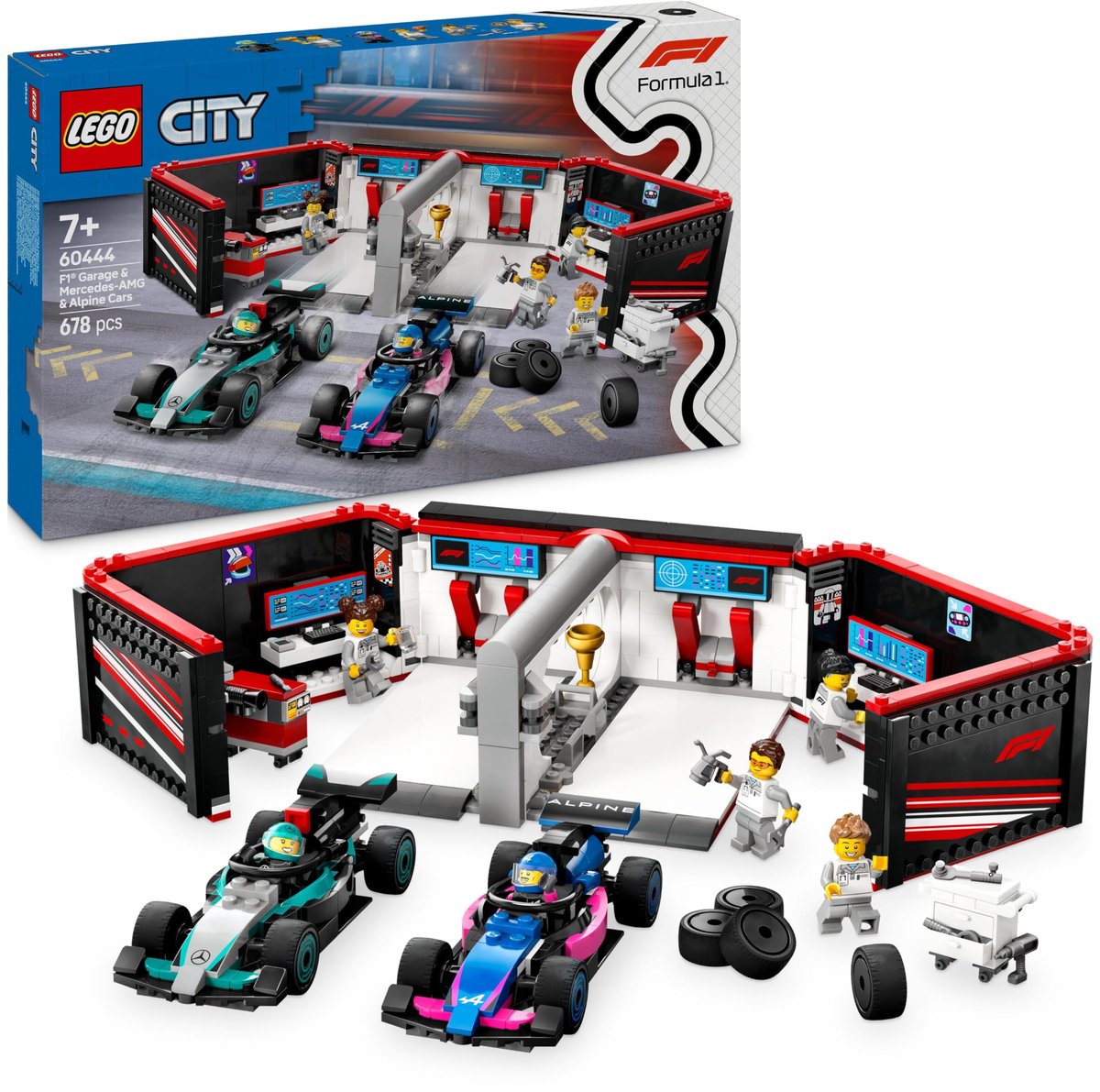 LEGO City F1 garage met Mercedes-AMG en Alpine auto's - 60444 — afbeelding 2