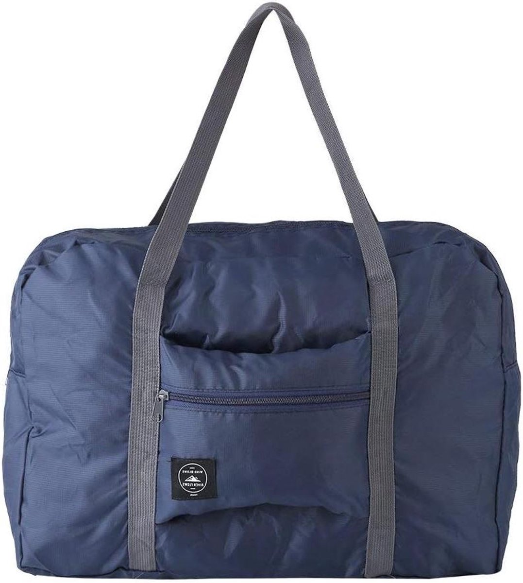 Opvouwbare reistas voor lichte bagage-opbergtas - Organizer voor weekend reizen, camping en boodschappen (donkerblauw, 48 x 32 x 15 cm)
