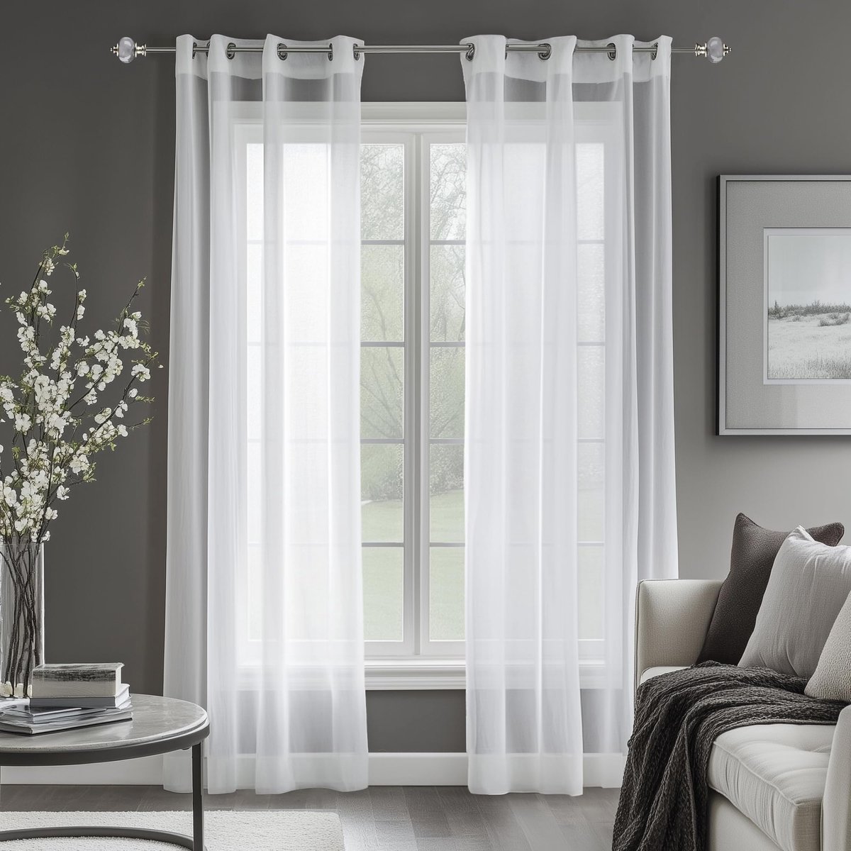 Ibenzoa Verduisterende Rolgordijnen van 100% Polyester, 140x175 cm & 140x245 cm, 2-delige Set, Zachte Textuur wit
