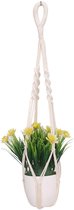 Ibenzoa® Grote HandgeknOOPte Macramé Bloemenhanger van Katoen voor Planten en Bloempot Decoratie