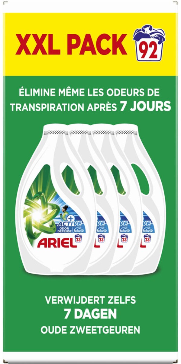 Goedkoopste Ariel Vloeibaar Wasmiddel Actieve Odor Defense 92 Wasbeurten 4,14 liter