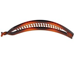 foto van Haarsoires Haarspeld bananenklem - Staartklem lang 16cm - Bruin - Haarclip - Langwerpige Staart Haarklem - Banana Clip - Hair Clip - Decoratieve Haaraccessoire