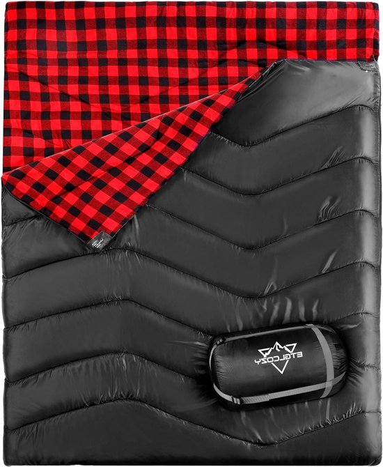 Sac de couchage double en flanelle de coton XL Queen Size pour
