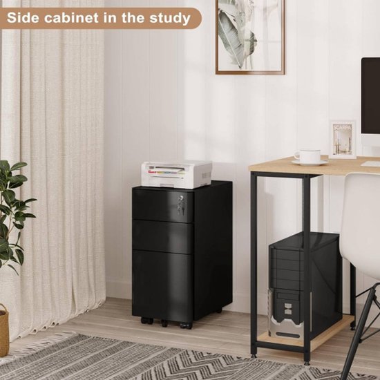 Tectake Archiefkast Parvus - 2 Lades - 1 Hangmappenkast - Wit