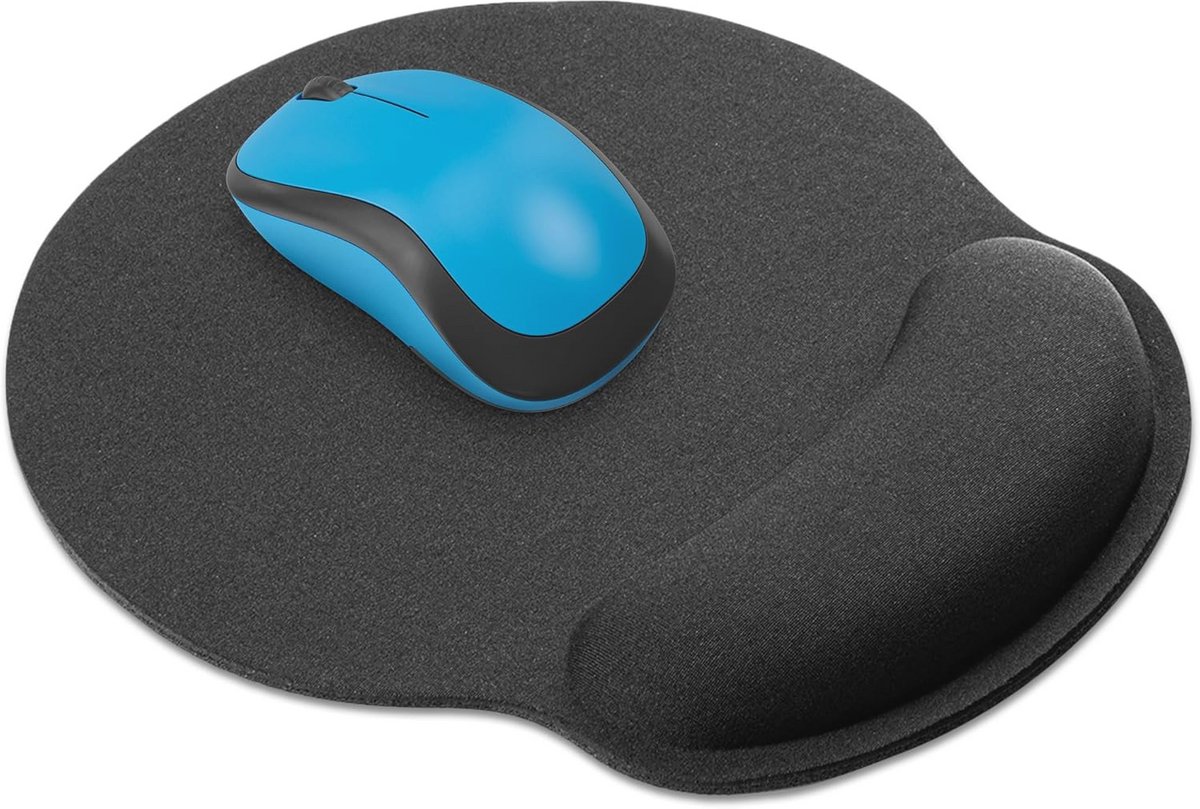 Ergonomische muismat met polssteun en memory foam - Zachte muismat voor thuis en onderweg