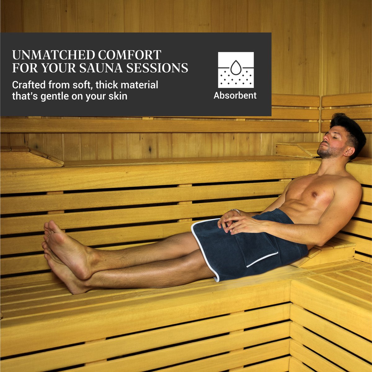 Azul Oceano - Sauna Handdoek - Heren