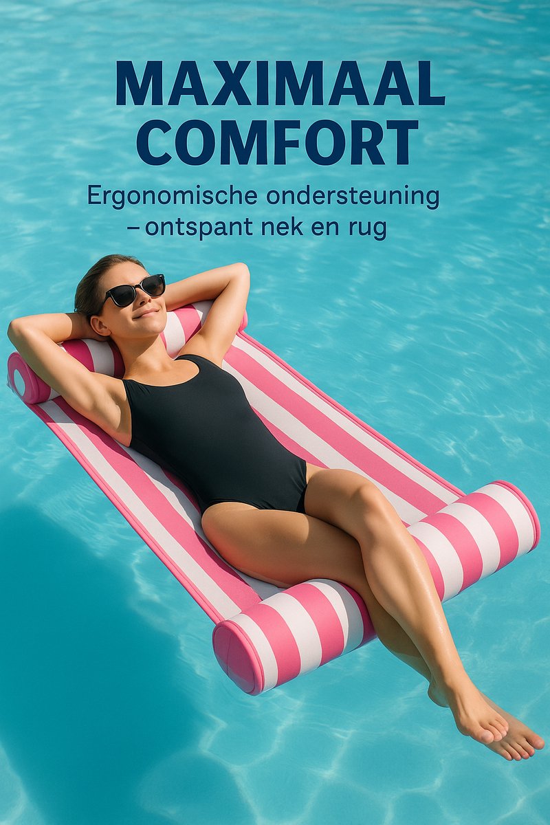 Dicadore - Luxe Waterhangmat - Luchtbed Zwembad - Luchtmatras opblaasbaar - Roze - Zwembad/Strand - Waterspeelgoed - Vakantie — afbeelding 7