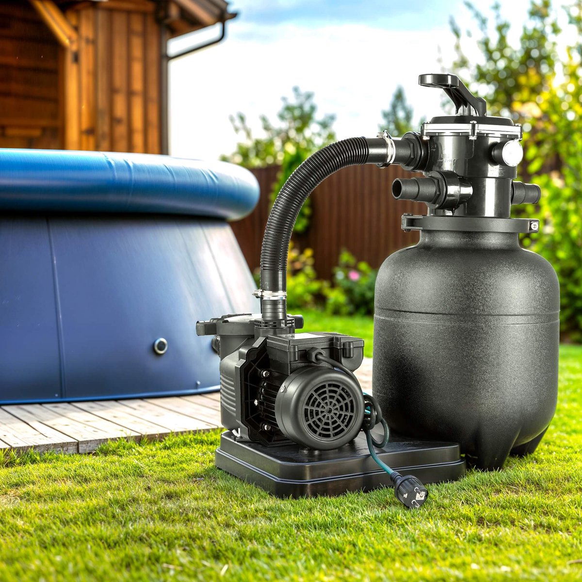 AREBOS Zandfilter - Zandfiltersysteem - Zandfilterpomp voor zwembad - 950L/h – foto 6