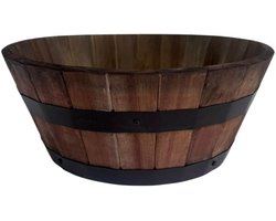 Lage Plantenbak van Bruin Acaciahout – 33x14 cm – FSC-gecertificeerd – Compacte Houten Kuip voor Binnen en Buiten