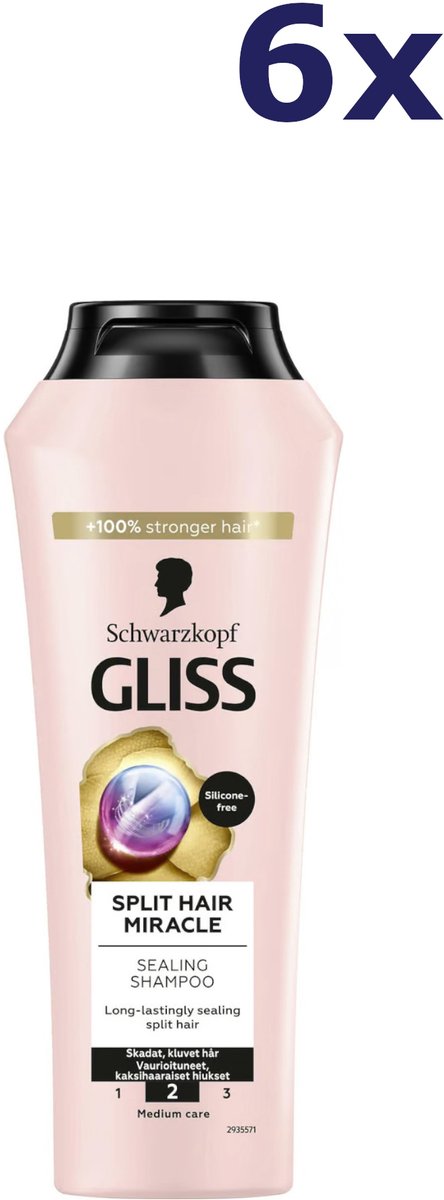 Schwarzkopf Gliss Split Hair Miracle Sealing Shampoo - 6 x 400 ml