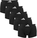 Vijf zwarte boxershorts gestapeld, met elastische band met wit Adidas logo.