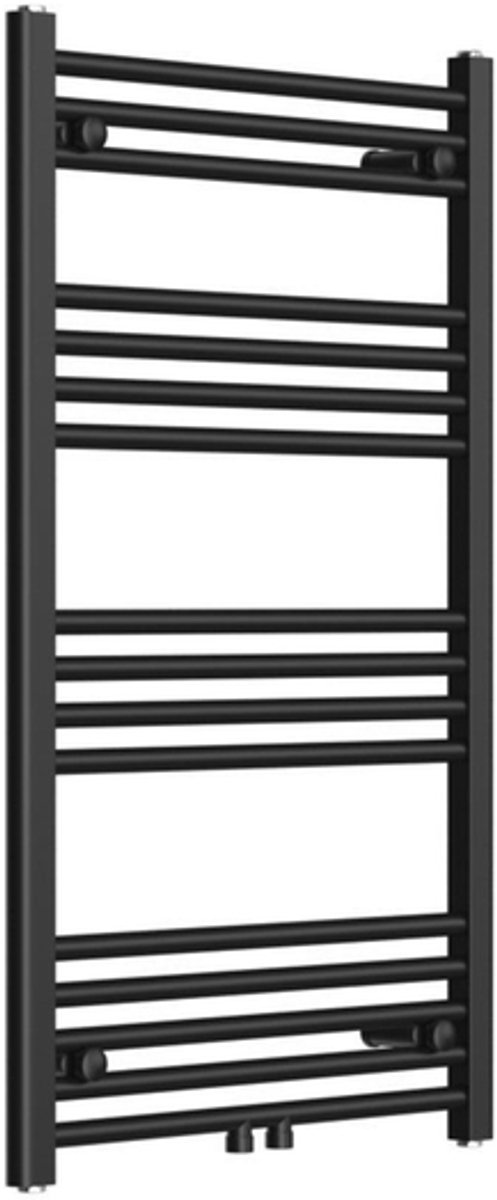 FugaFlow Eccelente Acces badkamer radiator 60x100cm recht middenaansluiting 424 watt mat zwart