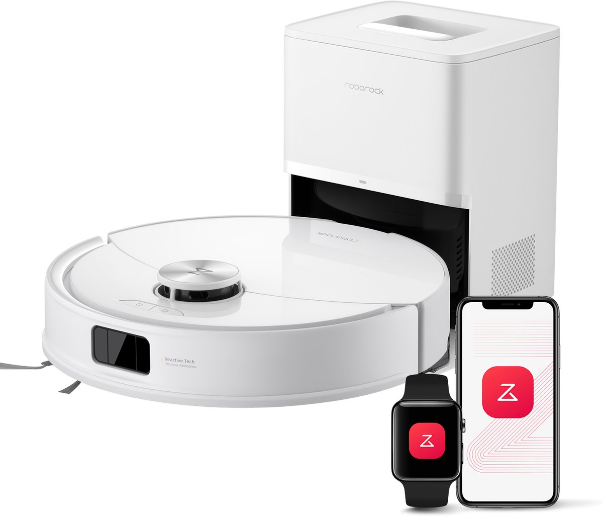 roborock Q10 S5+ Robotstofzuiger en Dweil met Zelflediging, Zuigkracht van 10.000 Pa, Handsfree Reinigen tot 7 Weken, Dubbel Anti-klitontwerp, Automatisch dweilen, Obstakelvermijding,Wit