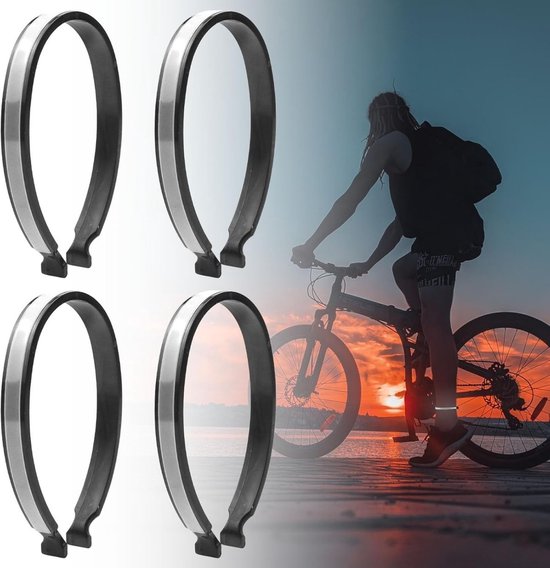 4-pack reflecterende fietsbroek clips - enkelband reflecterende tape - reflecterende fietsbroek clips - speciale broekclips voor fietsers - geschikt voor nachtelijk fietsen