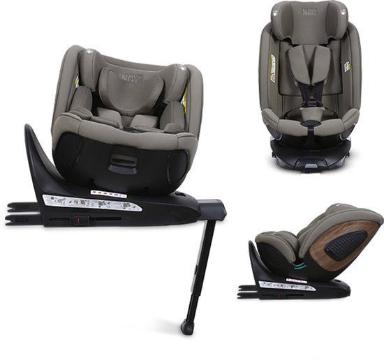 Novi Baby Daniel Premium Autostoel - Wood/Taupe - Geschikt vanaf de geboorte tot 150 cm - 5-punts veiligheidsgordel