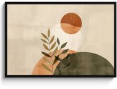 Poster in lijst - Fotolijst 120x80 cm - Posters - Takken - Vormen - Abstract - Posterlijst zwart - Decoratie - Wanddecoratie woonkamer - Muurdecoratie slaapkamer