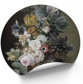 Muurcirkel Stilleven met bloemen Eelke Jelles Eelkema - Ø 80 cm - muurcirkel - bloemen muurcirkel