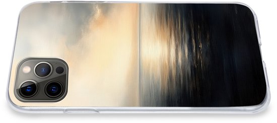 Telefoonhoesje Geschikt voor iPhone 12 Pro hoesje - Zon - Horizon - Zee - Siliconen Telefoonhoesje Telefoonhoesje