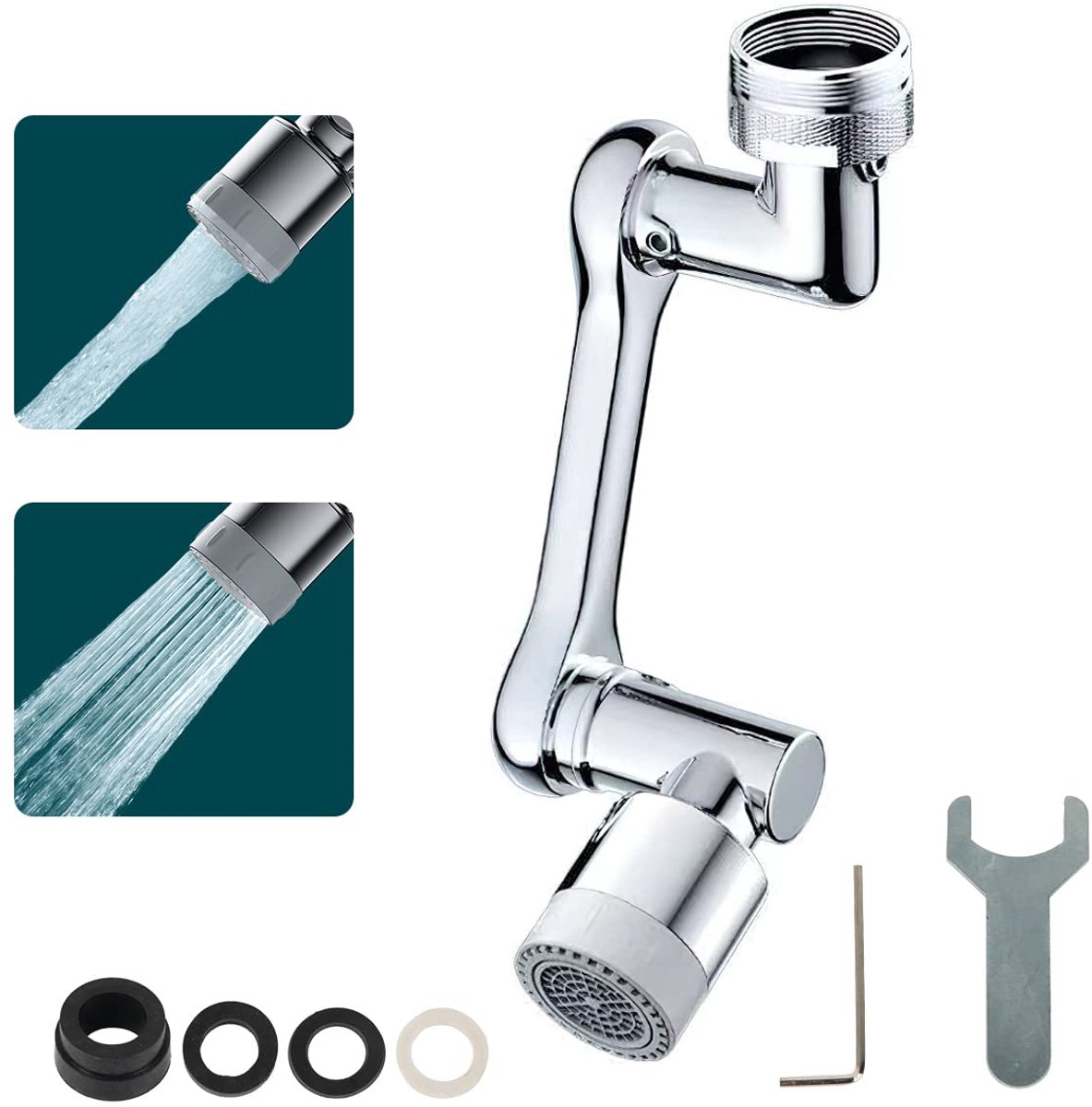 Ibenzoa® Universele 1080 Graden Draaibare Keukenkraan met Dubbele Waterafvoeropties en Filterfunctie