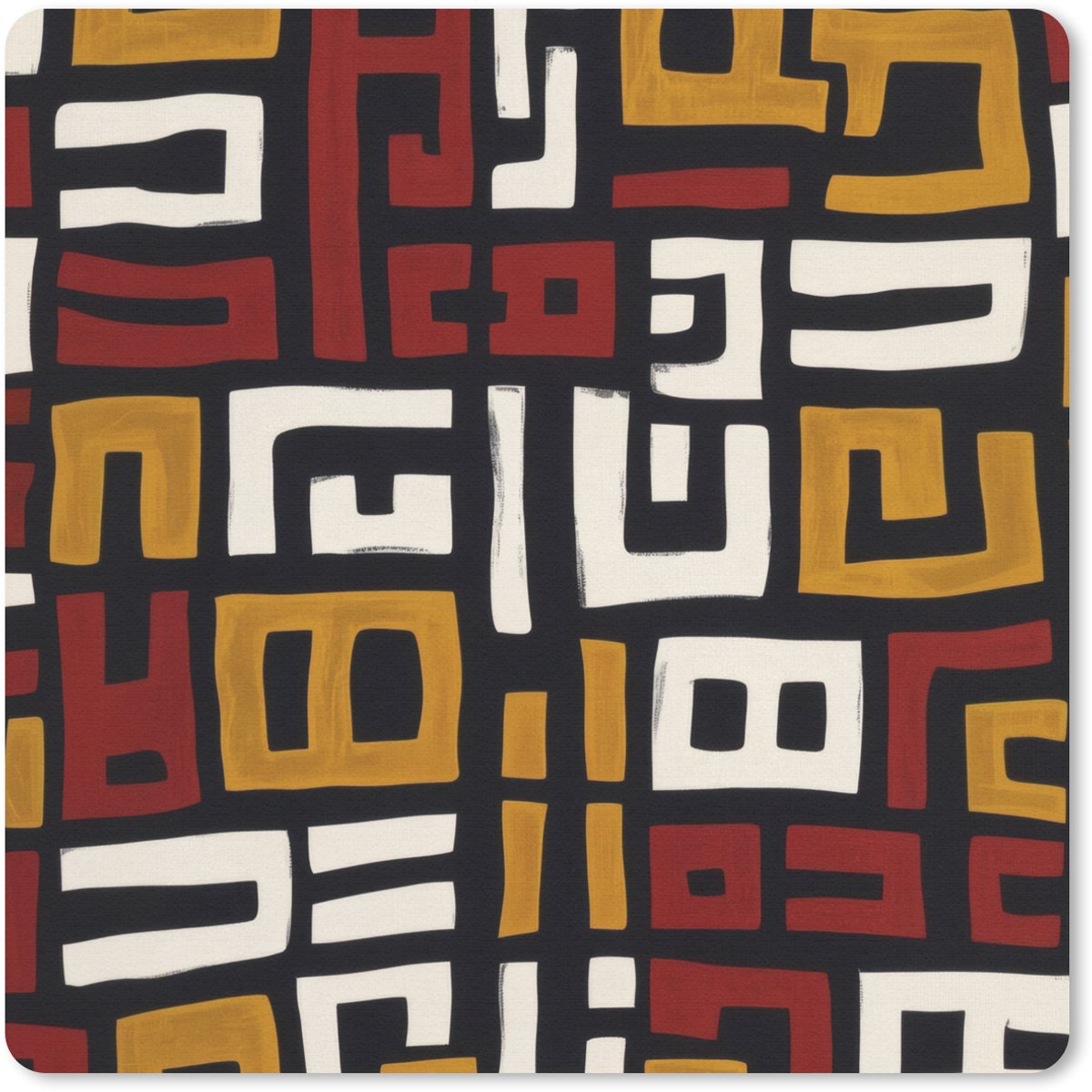 Muismat 30x30 cm - Mousepad Abstract - Patroon - Rood - Muismatten